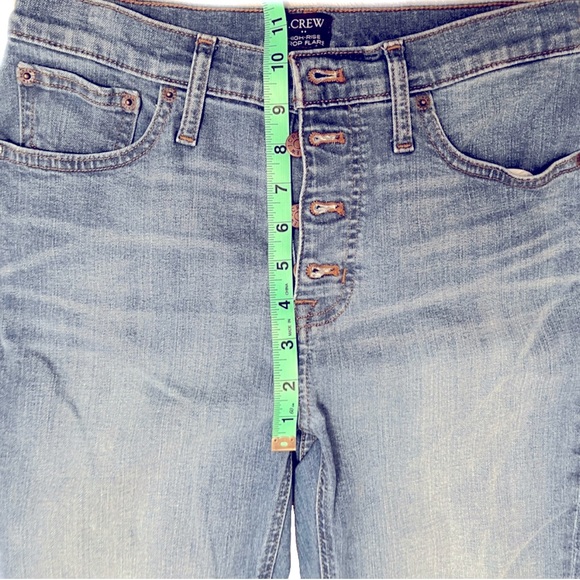 JCrew Button Fly Med Wash High-Rise Crop Flare Raw Hem Sz27 - Picture 10 of 13